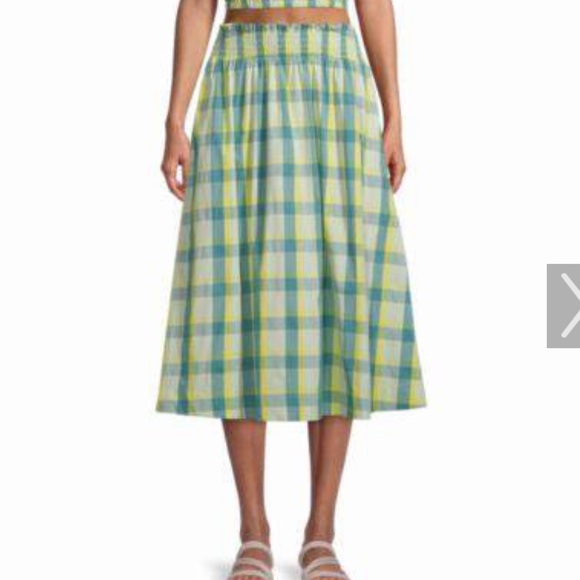 a.n.a. flare midi skirt, catskill plaid , w/pockets, 2X, NWT,pet/smoke free home - Picture 1 of 8